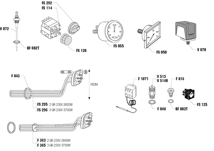 Heating Elements And Various Parts